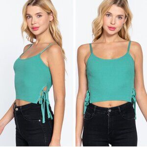 🆕 Sweater Knit Crop Top - Jade Green